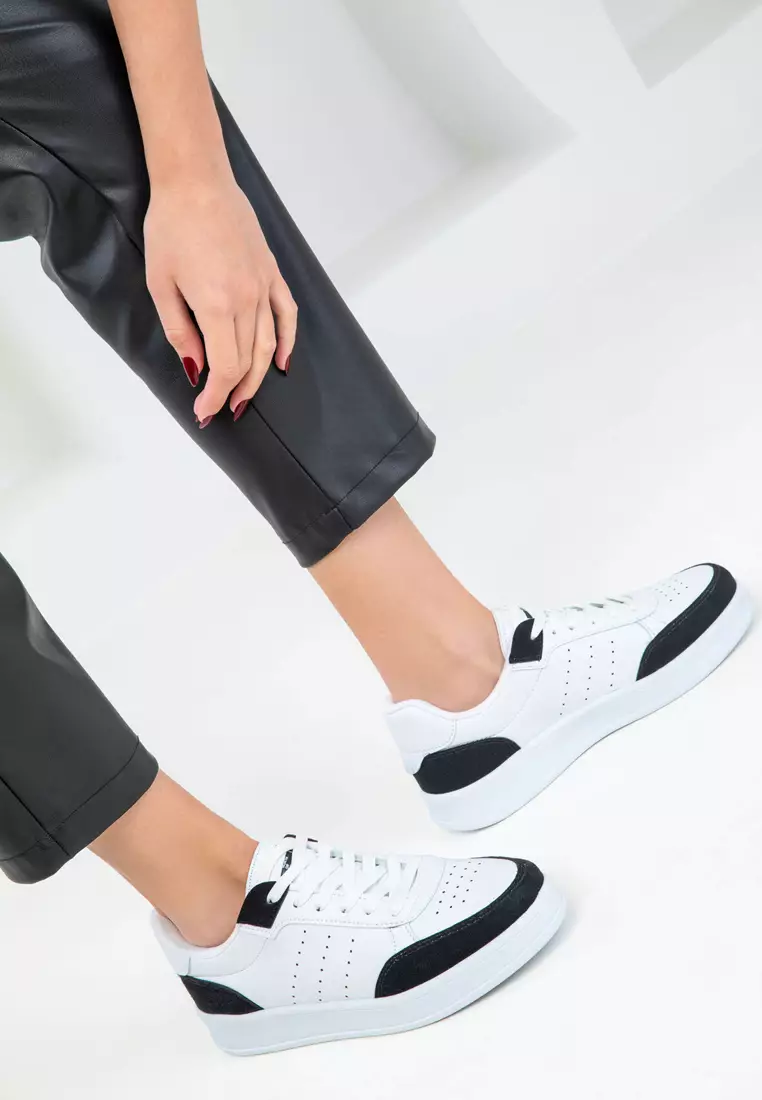 White-Black Women's Sneakers 20359