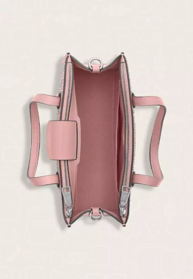 Coach Nina Small Tote Bag With Signature Rivets Pink Petal