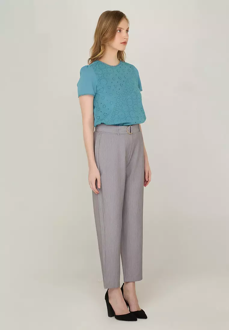 Callie Slim-Fit Pants with Adjustable Belt