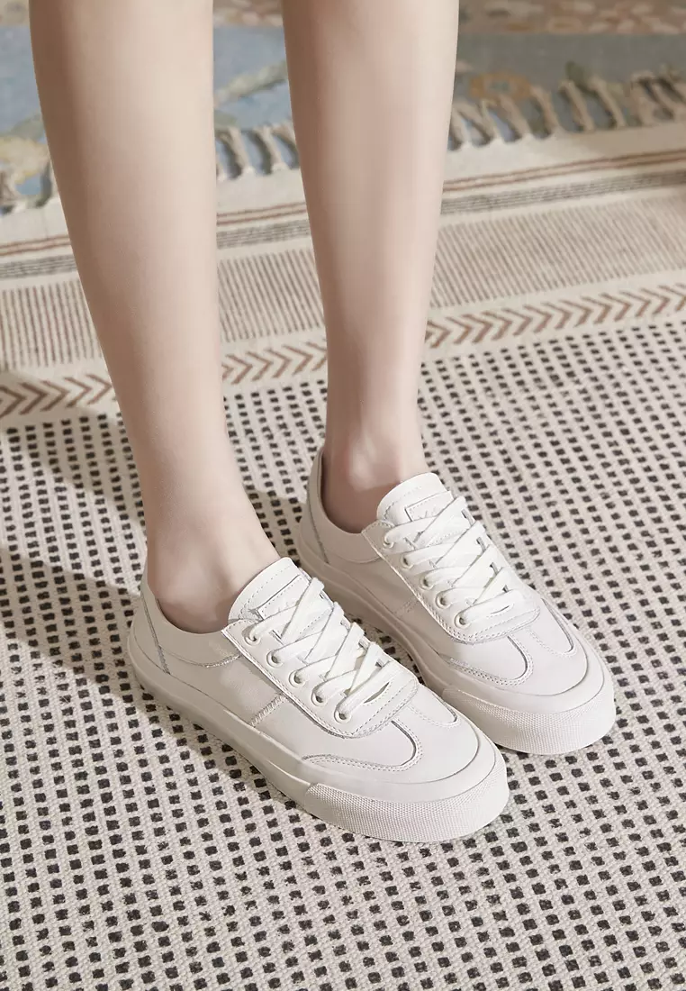 Basic Leather Lace Up Sneakers RX-A07