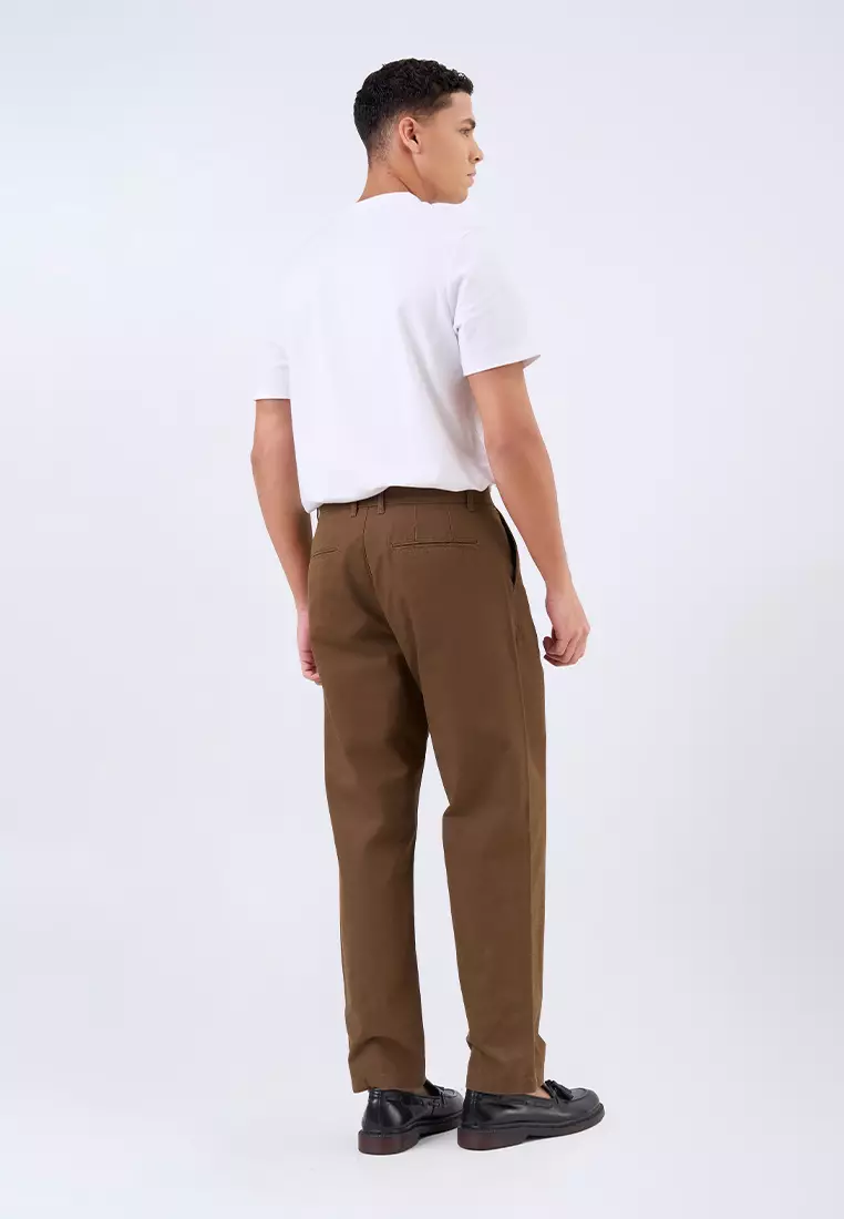 MANZONE - Celana Panjang Chinos Pria Barvol 09 Comfort Fit - Dark Brown