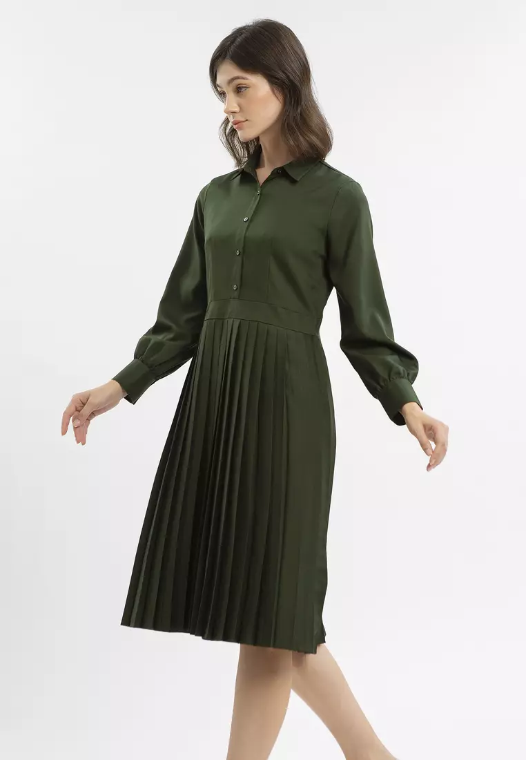 Minimal Cyndira Dress Forest Green