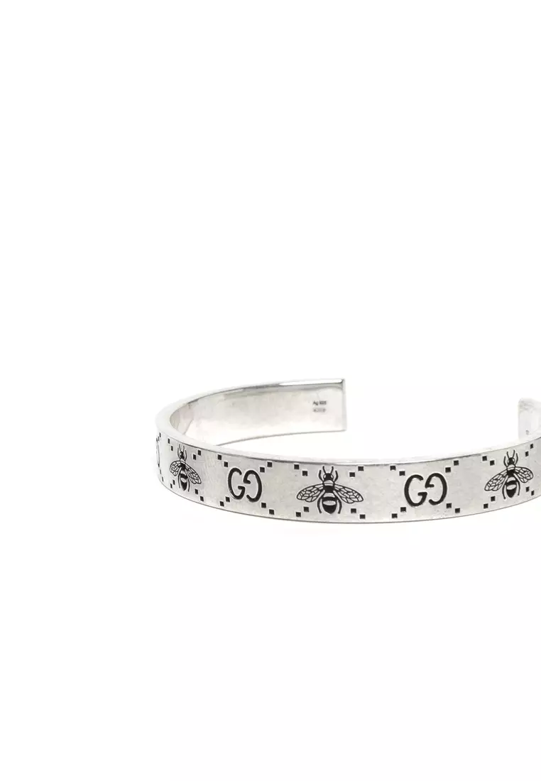 Gucci silver bangle bracelet best sale