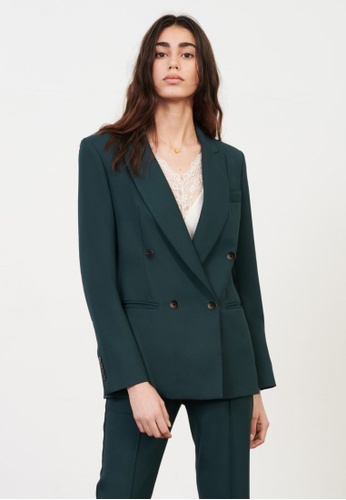 Maje green Double-Breasted Suit Jacket 409B3AA1D63F94GS_1