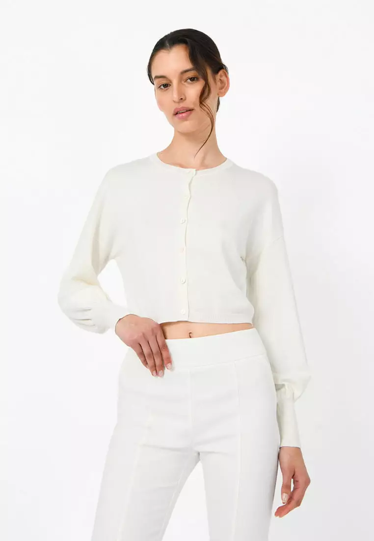 White balloon hotsell sleeve cardigan