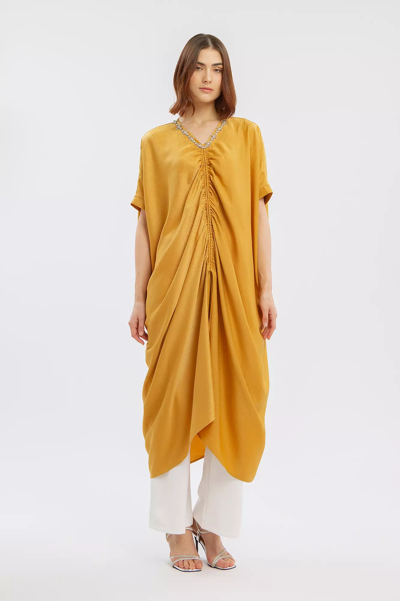 Minimal Amabella Kaftan Honey Mustard Warna HONEY MUSTARD
