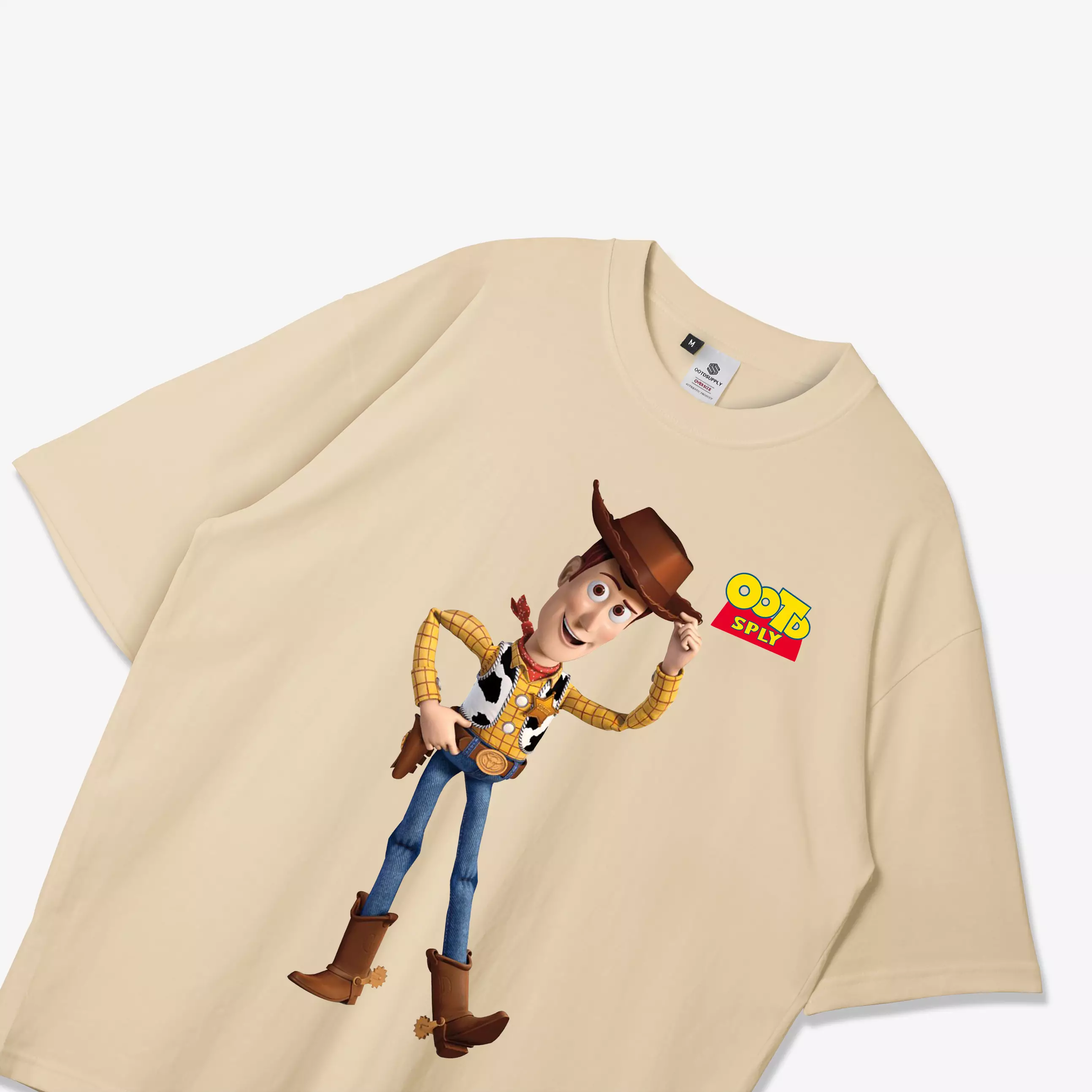 OOTDSUPPLY Oversized Tshirt Woody's Mocca & White