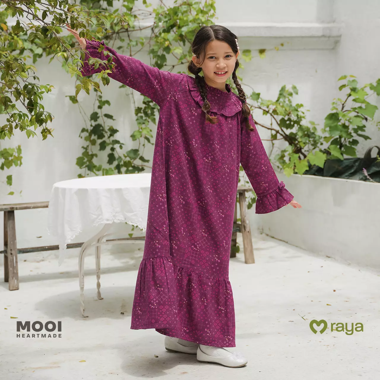 Mooi Dress Anak Gamis Anak Perempuan Raya Collection Rayma Gamis - Sky Blue
