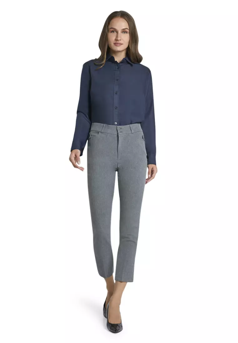 Garwyn Celana Kerja Long Pants Bawahan Wanita Formal Premium Quality - Abu Tua