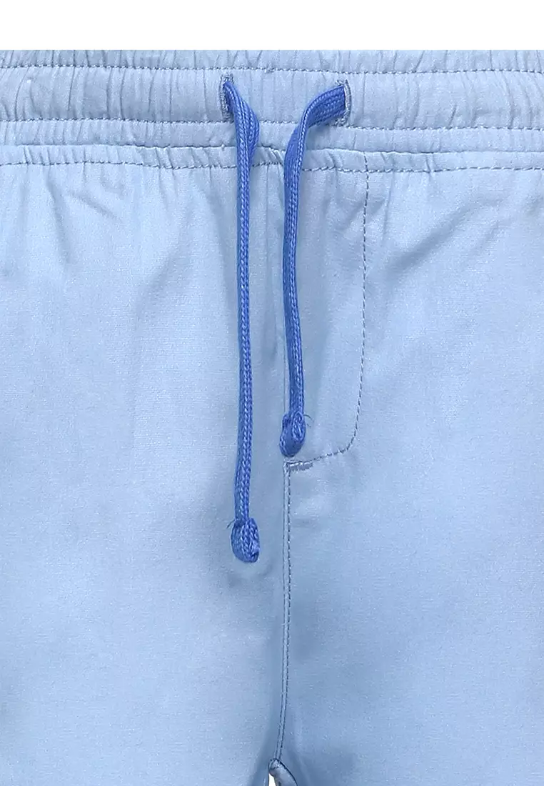 Qna Boy Isyraq Celana Panjang Katun Cargo Anak Biru Muda