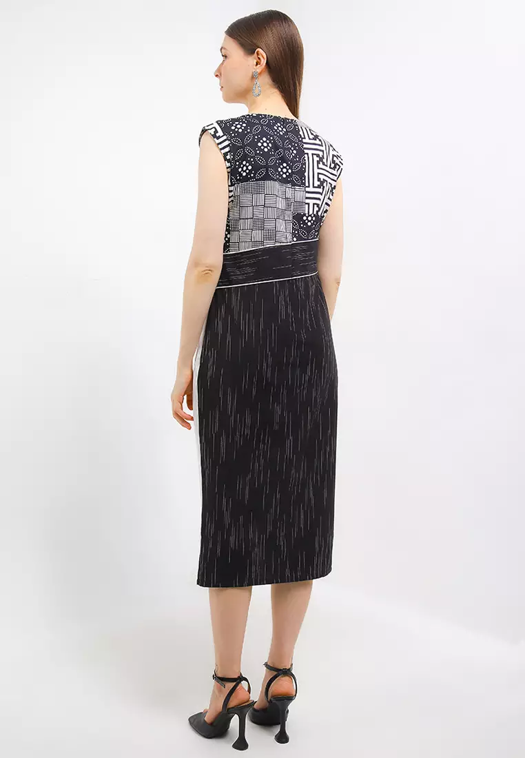 Dress Batik Wanita Katun Premium Nawa Black White