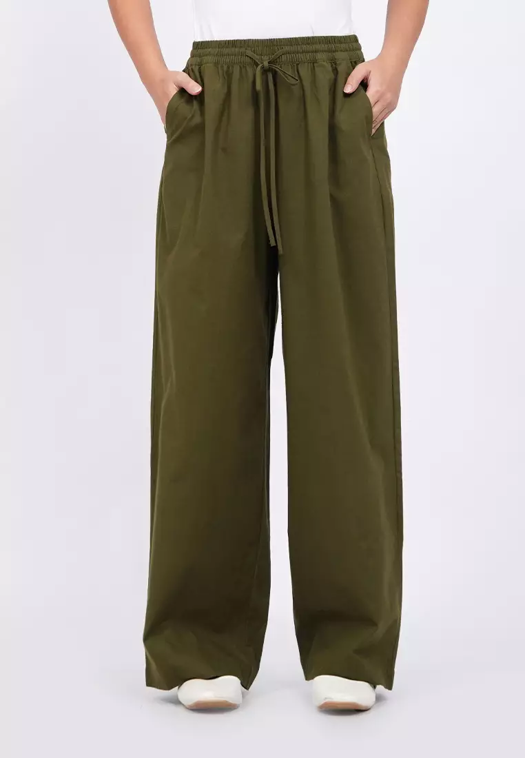 Wide Leg Linen Blend Pants