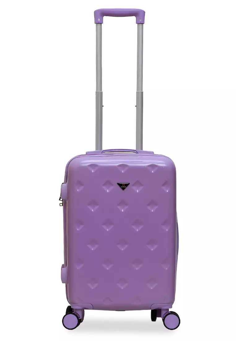 Carlton Koper Size 20inch Diamond Zipper 3 Number Combination Suitcase Unisex Material Fiber ORIGINAL - Lilac
