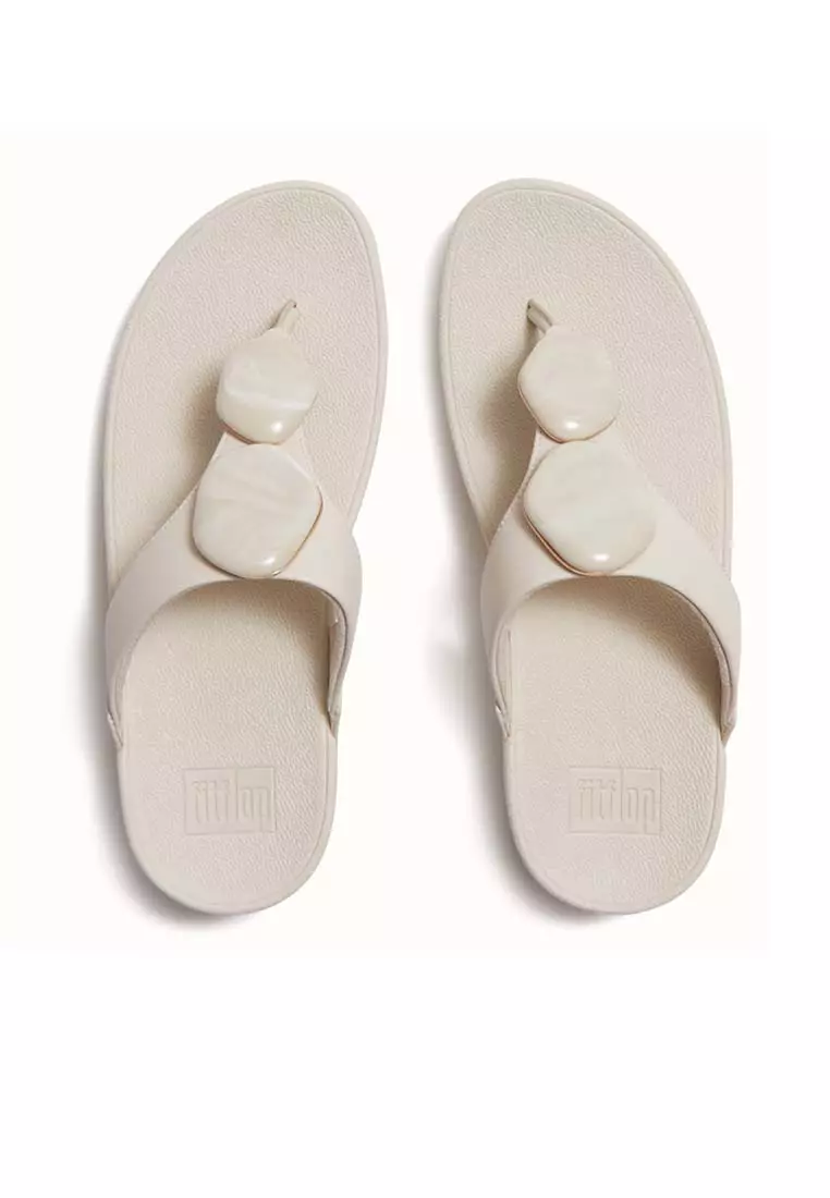FitFlop LULU Marbled-Stone Toe-Post Sandals - Paris Beige (A4T-A99)