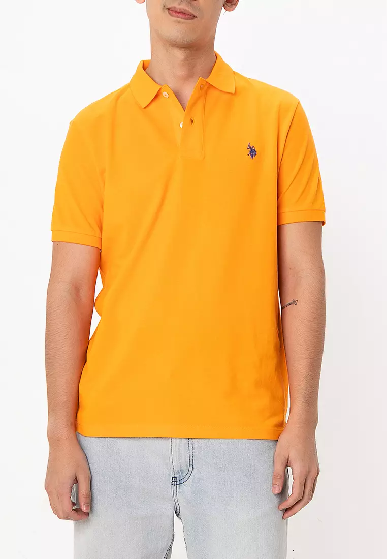 Orange polo top