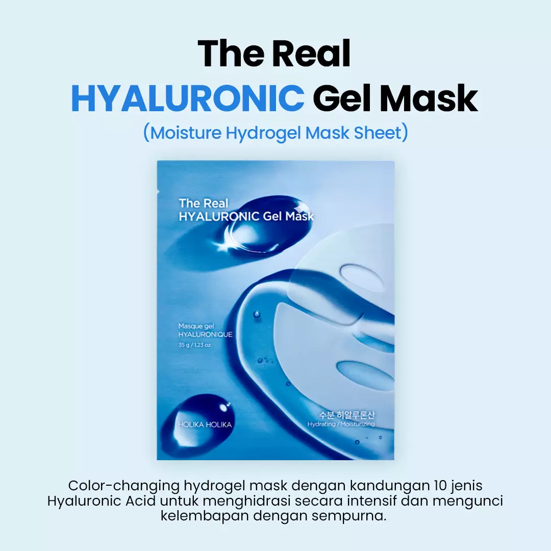 Holika Holika The Real Hyaluronic Gel Mask | Color-Changing Moisture Hydrogel Mask Sheet