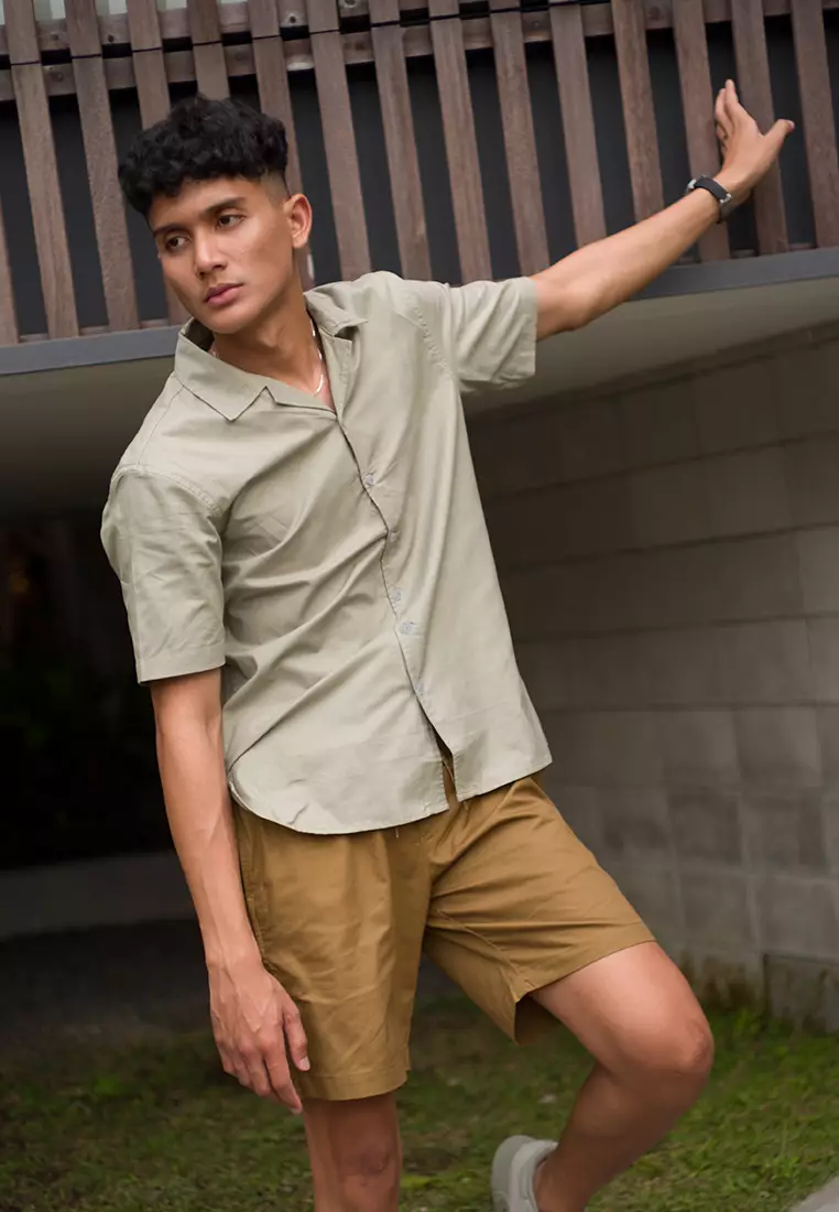 Kemeja pendek pantai OXCON summer shirt Sage Green