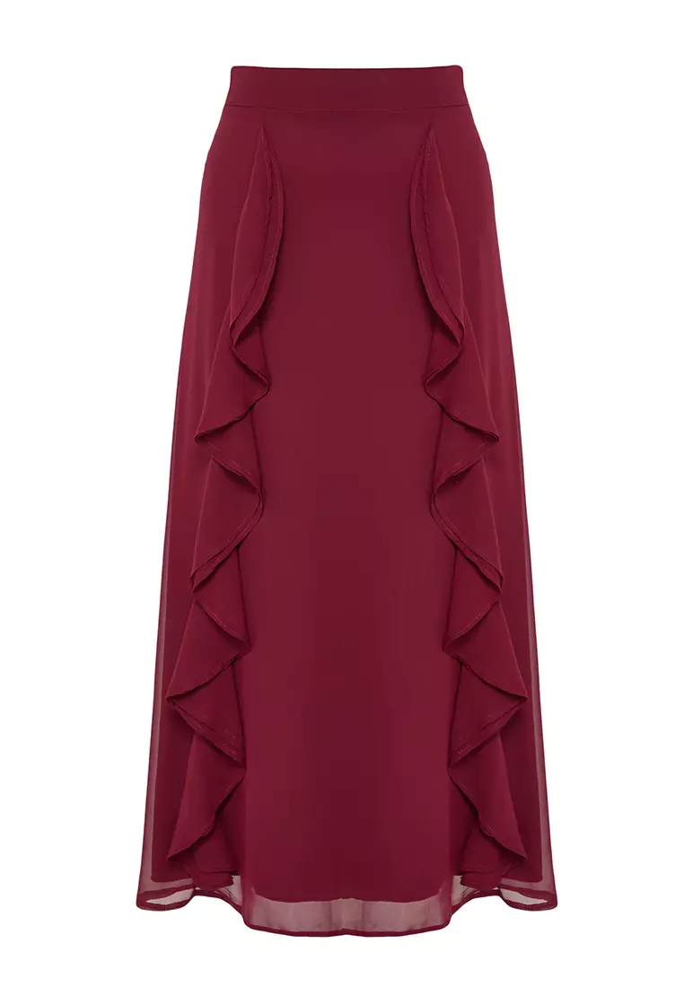 Buy Trendyol MODEST Ruffle Detailed Maxi Skirt Online ZALORA - Main Image
