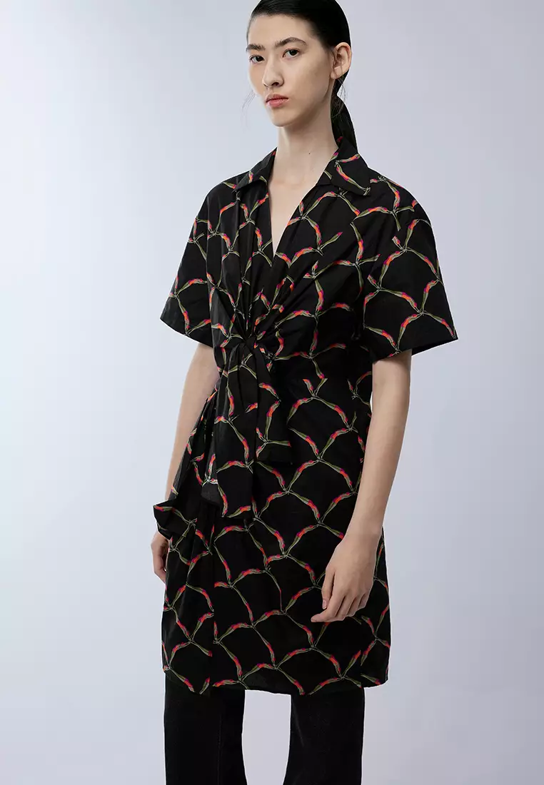 X型寬鬆前衛極簡通勤短袖連衣裙