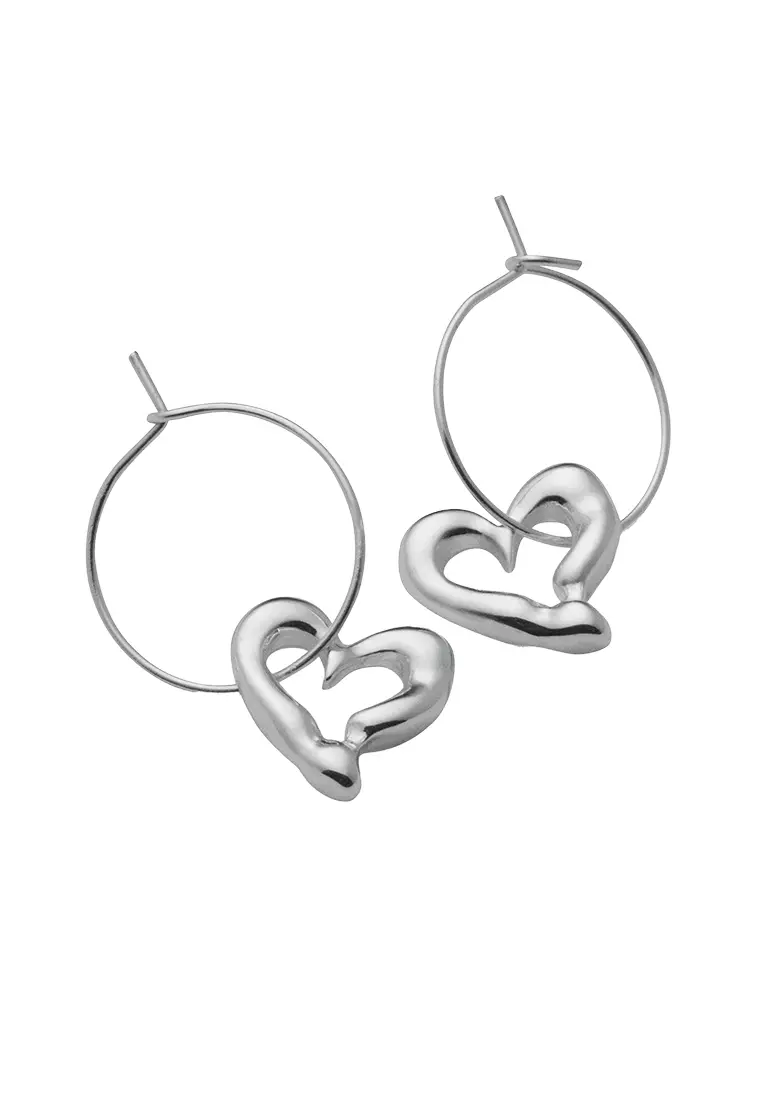 Monki Heart Love Hoop Earrings 2025 Buy Monki Online ZALORA