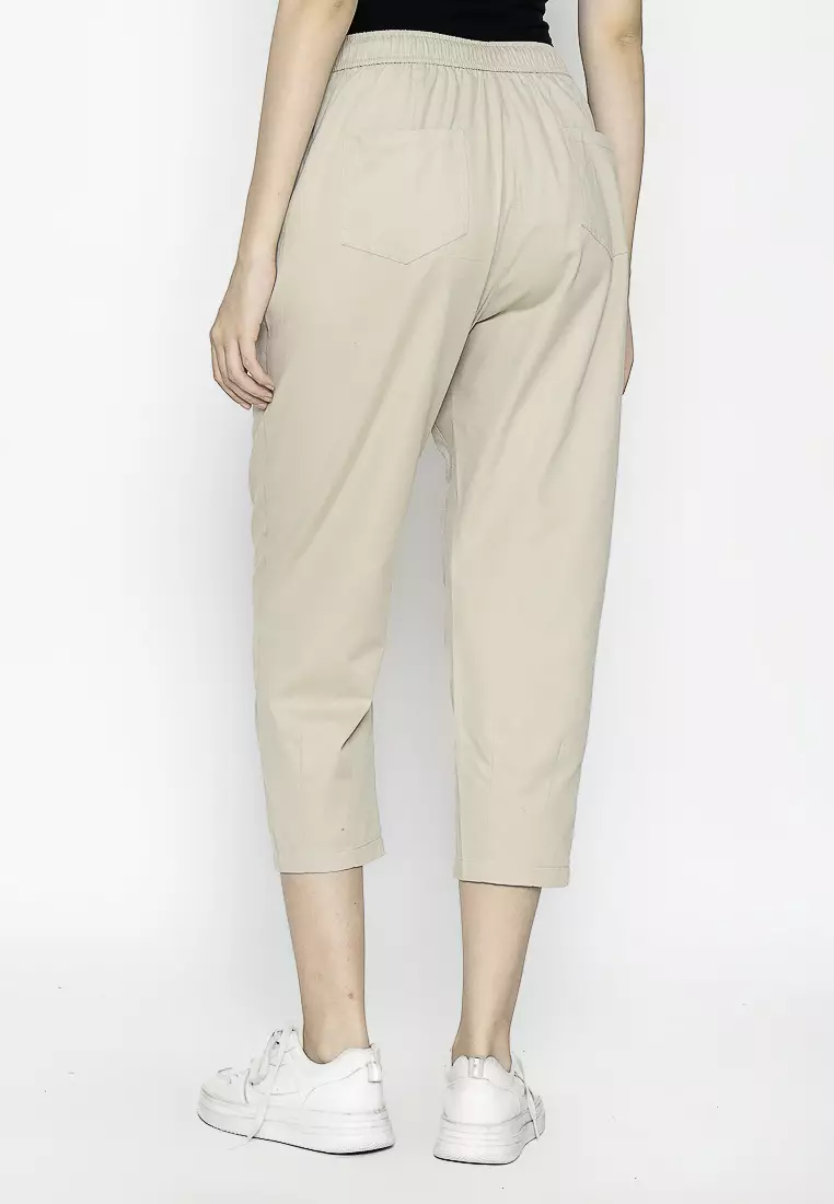Urban Exchange Gianna Beige Tapered Pants - Casual Pants Celana Panjang Beige Warna Beige
