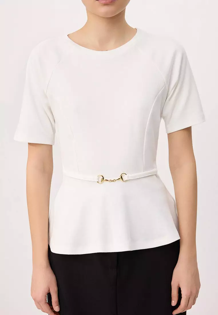 Peplum Raglan Sleeve Blouse