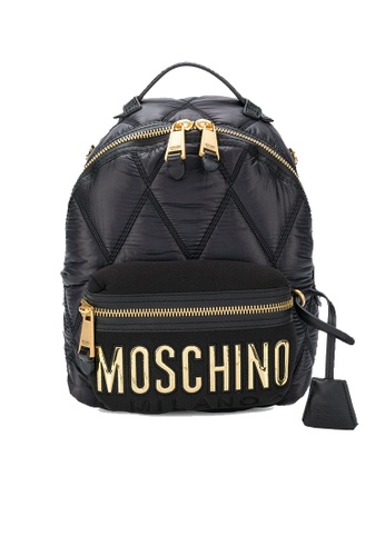 moschino nylon quilted backpack black b7605