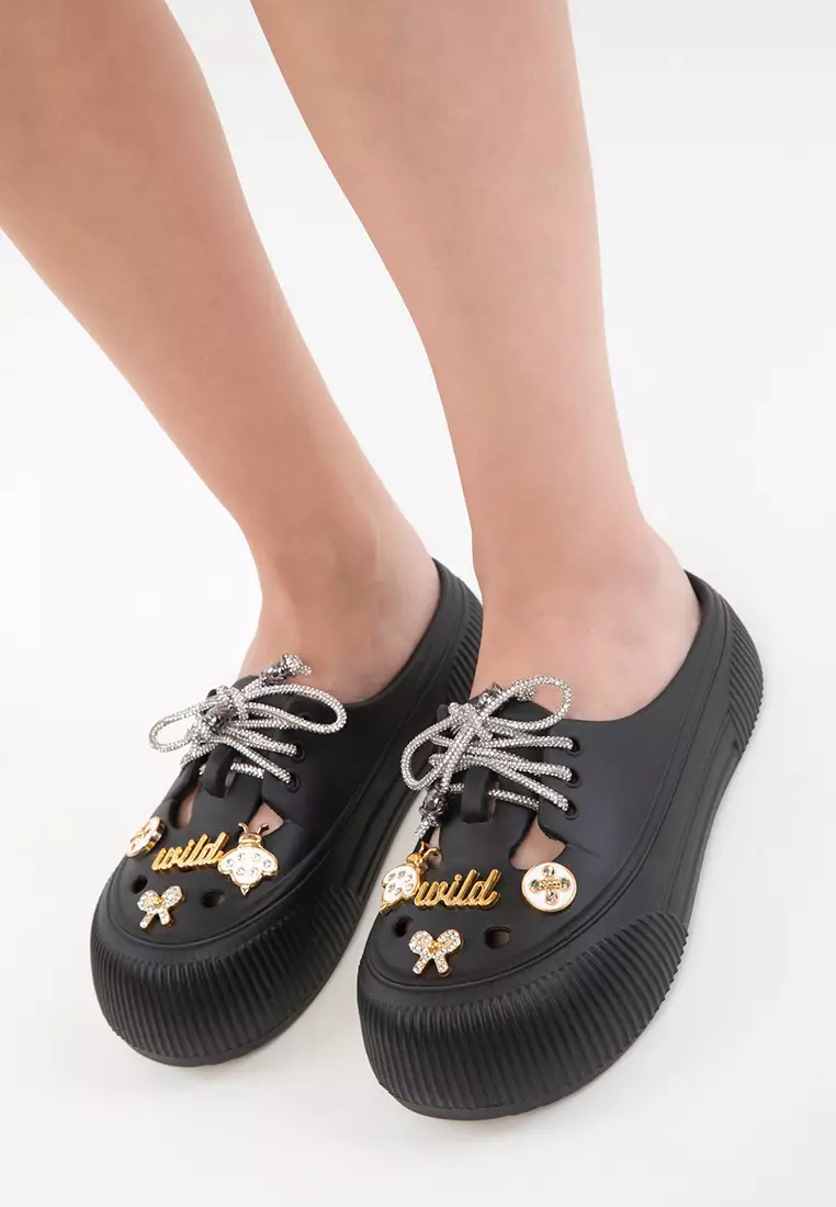 Black Women's Slippers 20406