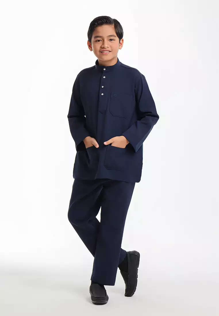Alain Delon Baju Melayu Cekak Musang Budak - 19026501-39Navy