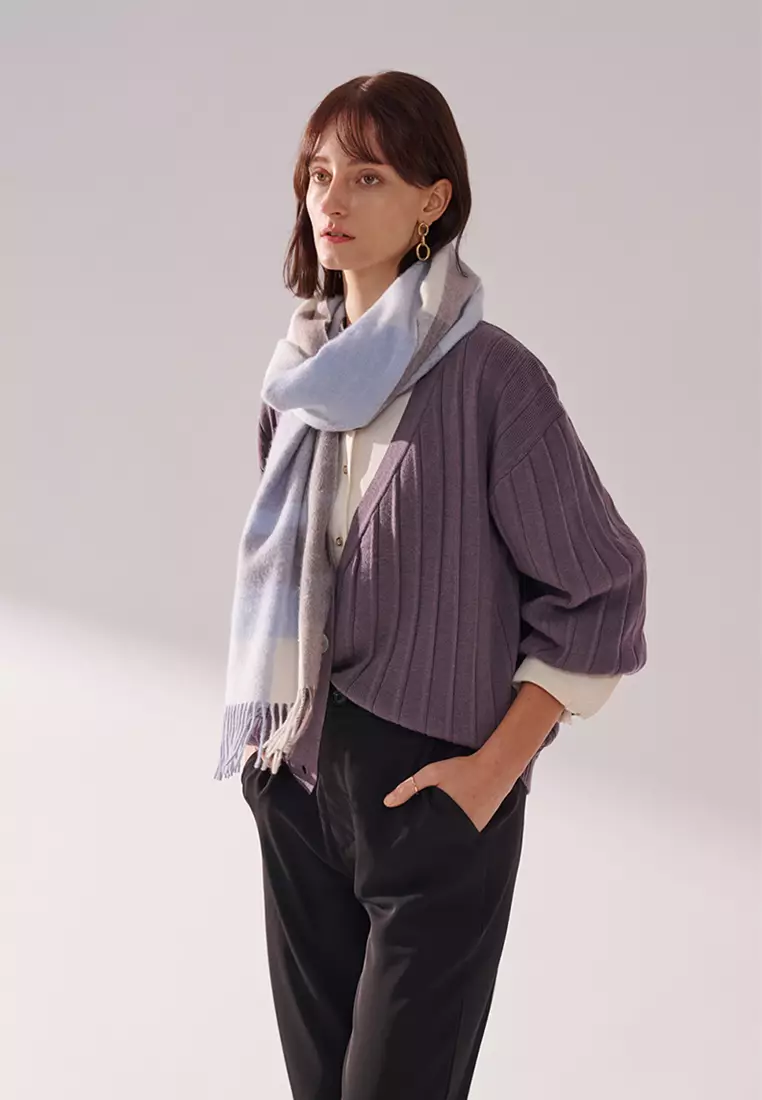Gray Purple Cardigan