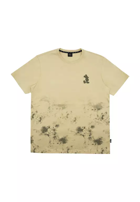 Disney Mickey Mens Tie Dye Hem Graphic T-Shirt