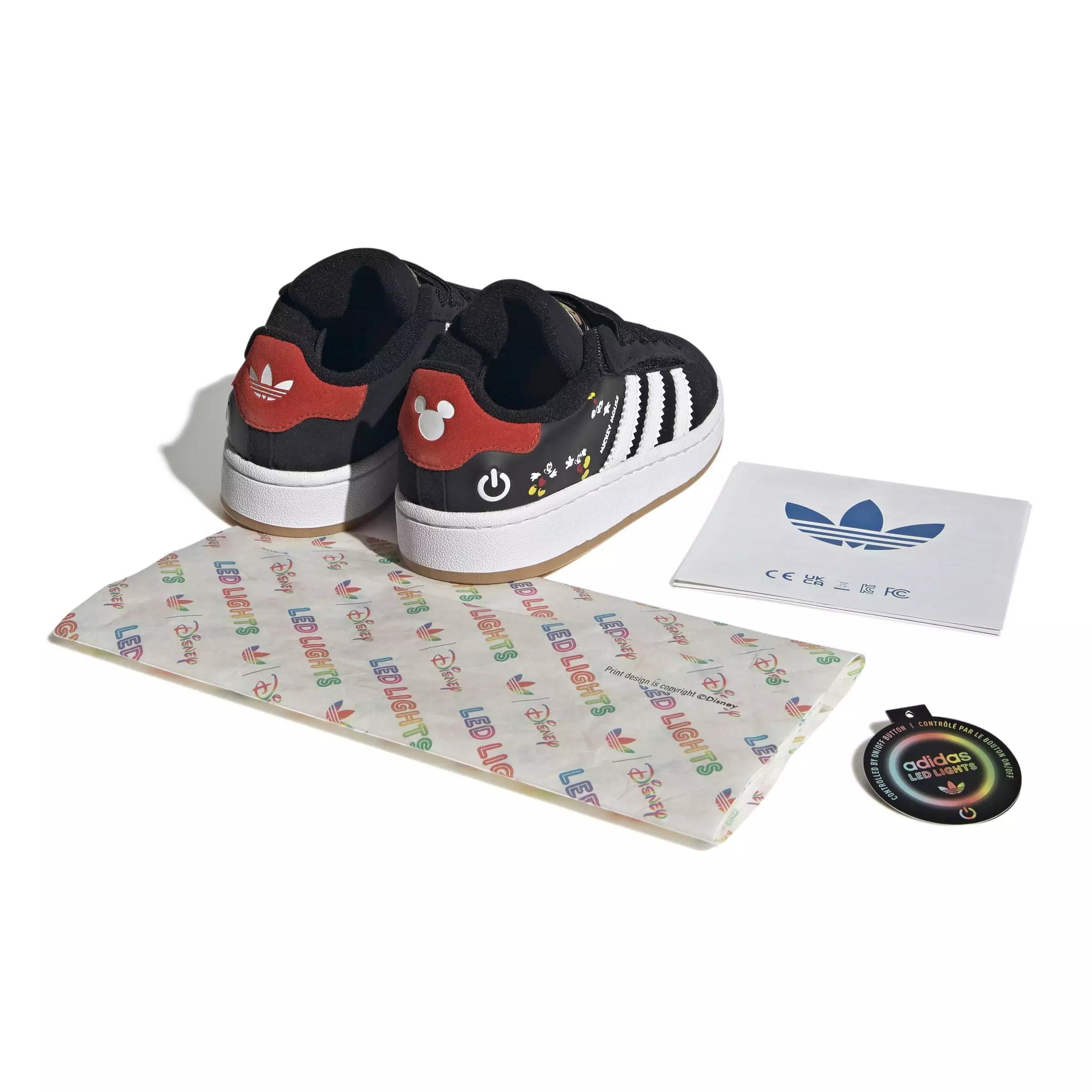 ADIDAS Disney Mickey Mouse Campus 00S Led Lights Cf El C JP7989 - Sepatu Anak (Putih)