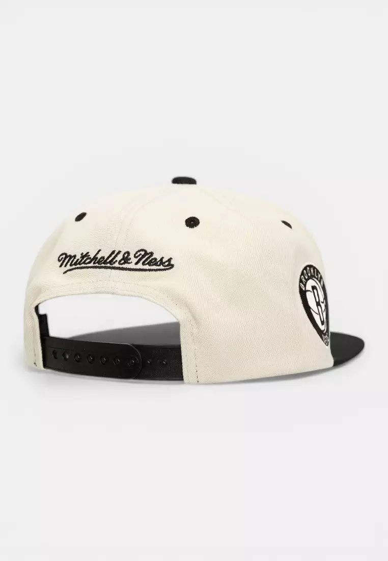 Brooklyn Nets Evergreen Cream Black Snapback Cap