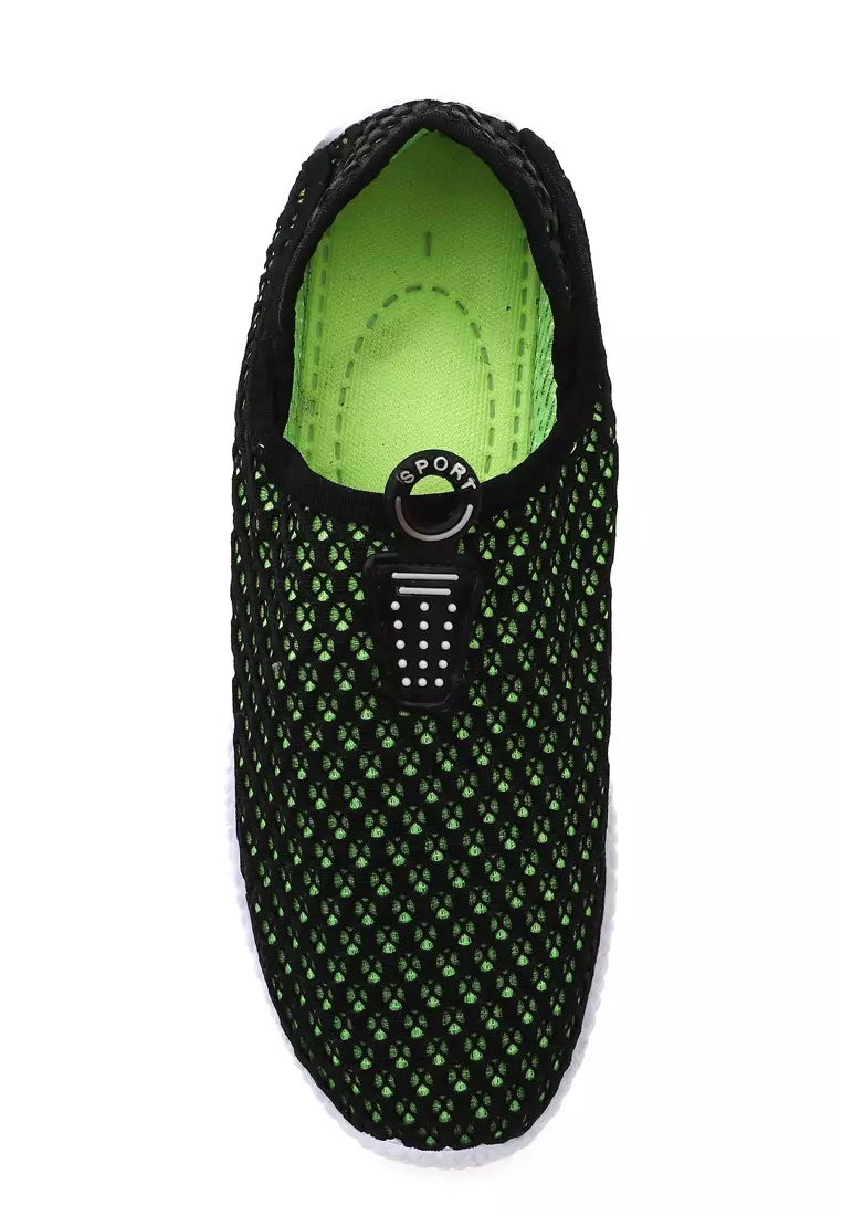 Dalbert Sepatu Slip On Mesh Kasual Pria Size 39 Material Kain Breathable ORIGINAL - Black Green