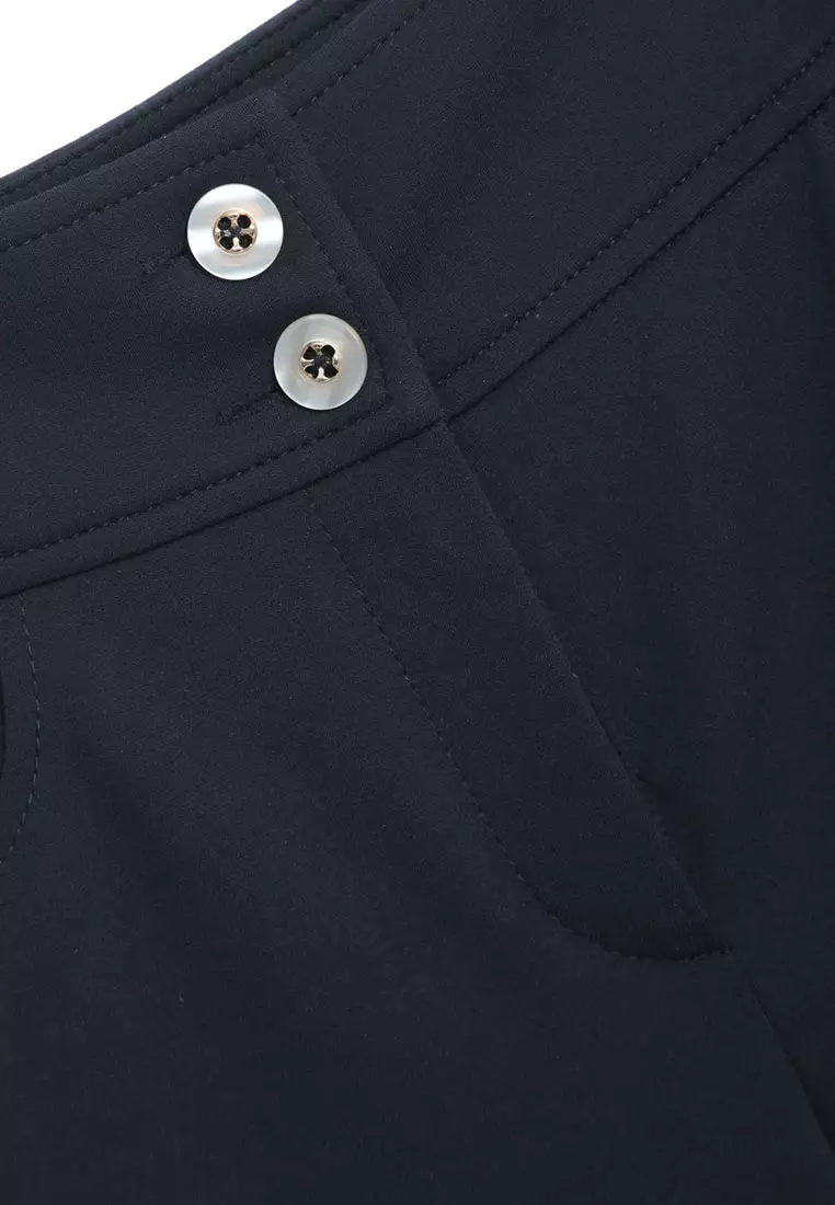 Basic Navy Straight Cut Pants