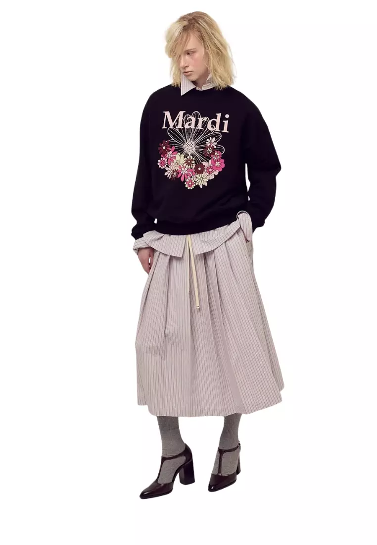 Sweatshirt Flowermardi Jardin - Black Palepink