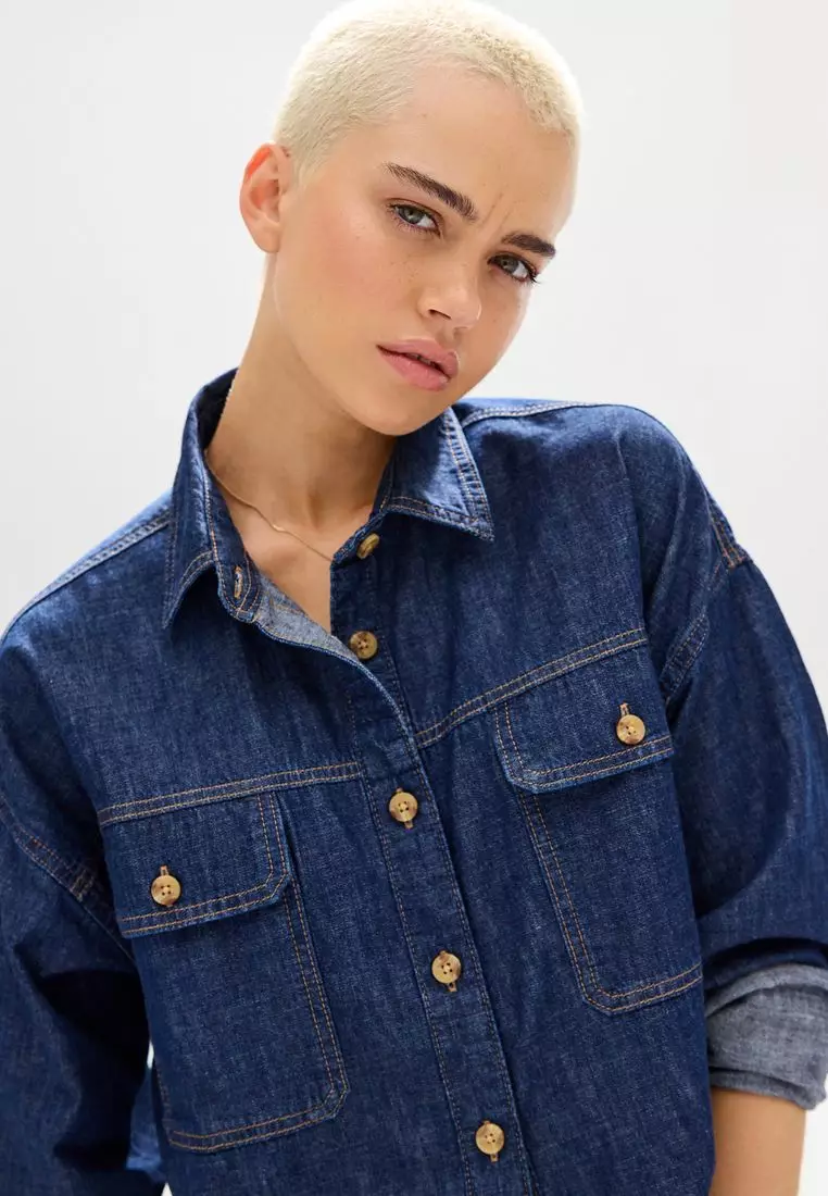 Buy NEXT Oversized Denim Shirt 2024 Online ZALORA Singapore