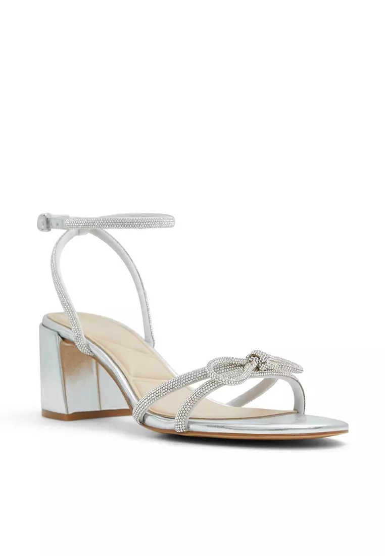 Bouclette Ankle Strap Block Heels