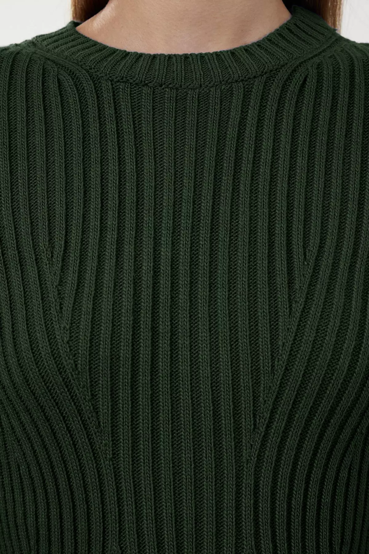 Emerald Green Mini Knitwear A Line Form Fit Dress