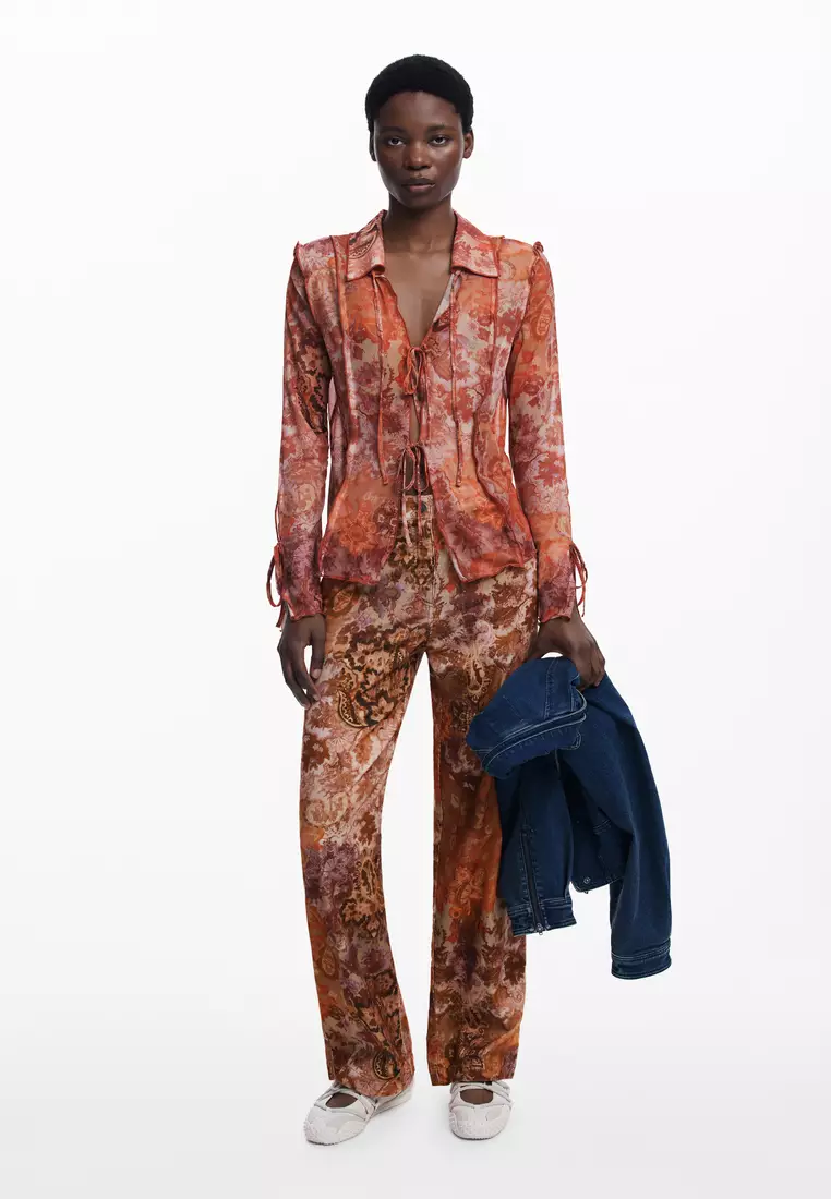 Paisley corduroy pants