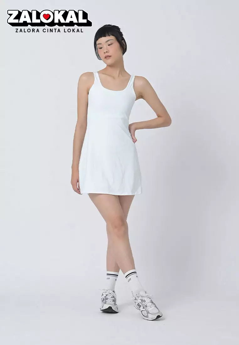 Jual Happyfit HAPPYFIT Active Dress with Built In Sports Bra and Shorts  White Original 2023 | ZALORA Indonesia ®