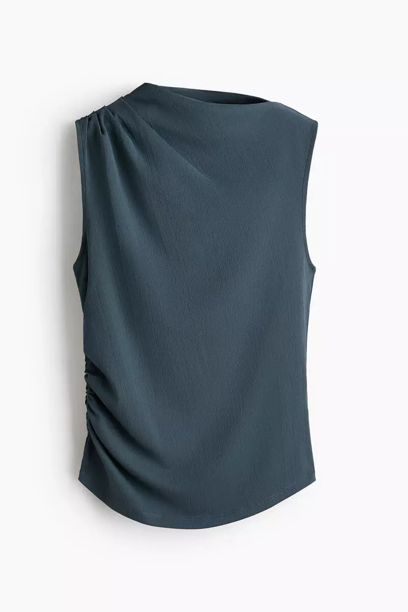 Draped crinkled top