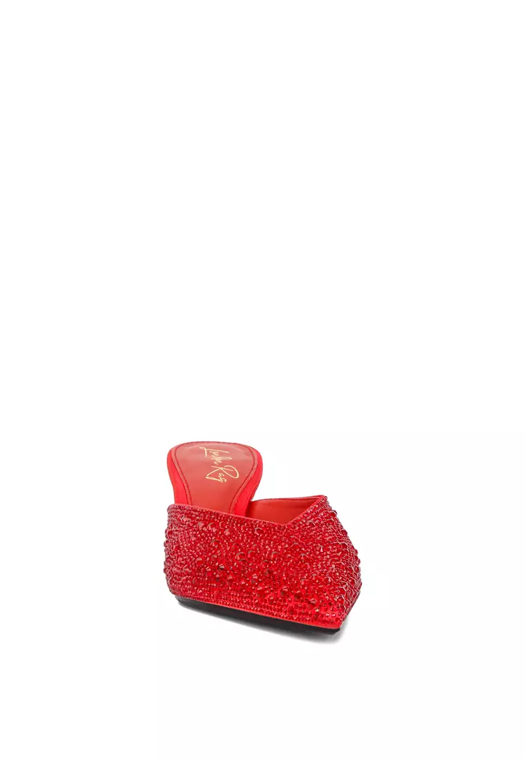 Berlian Imitasi Merah Dihiasi Keledai Satin