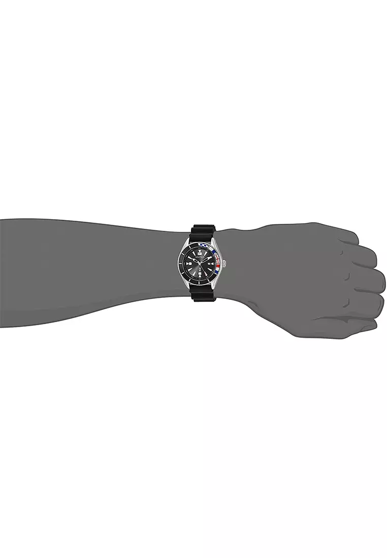 Nautica - Jam Tangan Pria - Silver - Black Rubber Strap - NAPUSS901