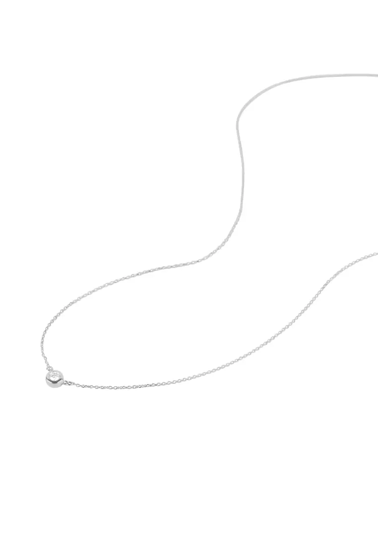 Diamond Necklace 14k White Gold