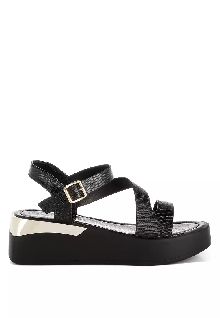 Discount on London Rag  shoes - SKU: Chunky Flatform Sandals In Black