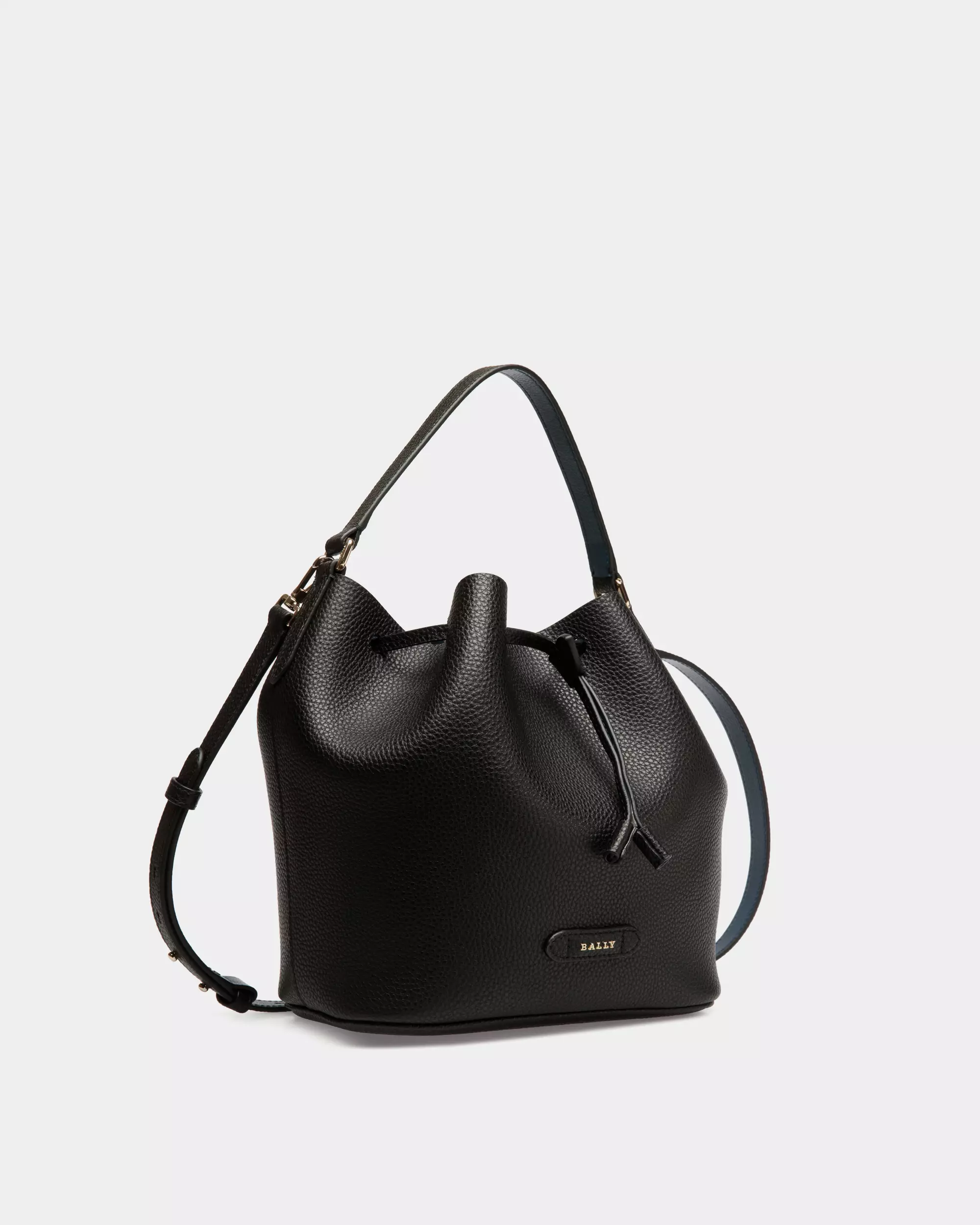 Bally Blyss Bucket Bag In Grained Leather - Black