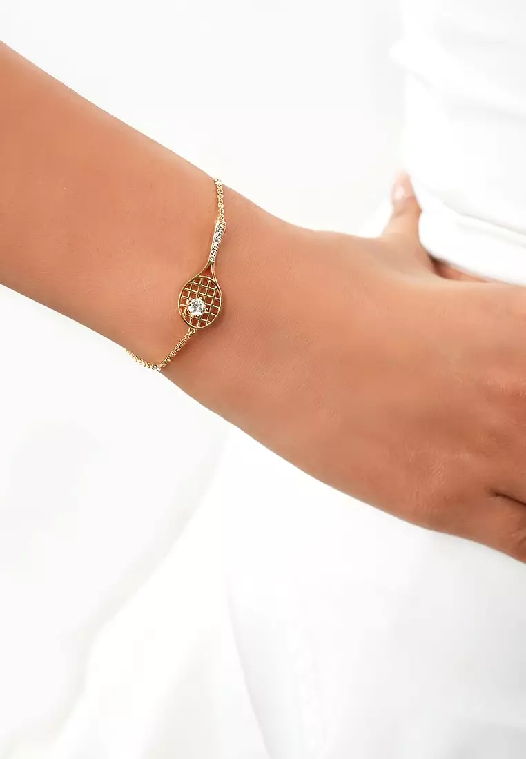 Match Point Racket Bracelet in Vermeil Yellow Gold D/E-VVS/VS (0.27ct TDW)