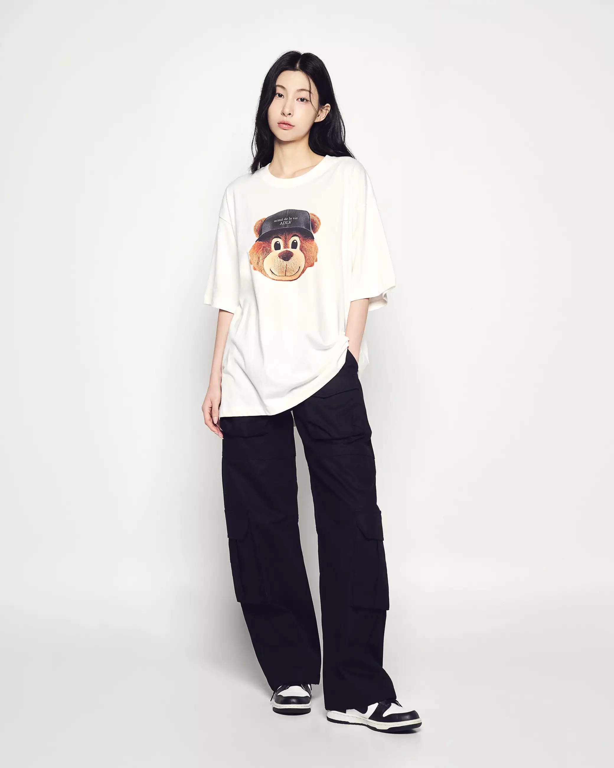 3D AC BEAR FACE SHORT SLEEVE T-SHIRT CREAM