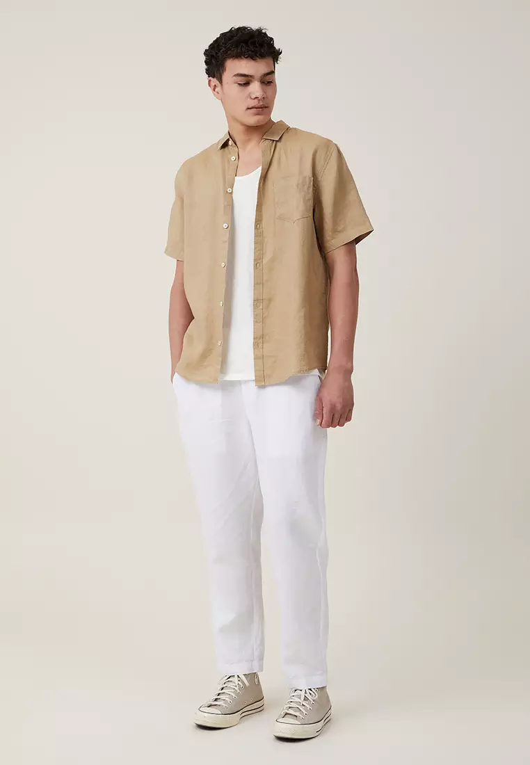 Buy Cotton On Linen Short Sleeve Shirt Online | ZALORA Malaysia